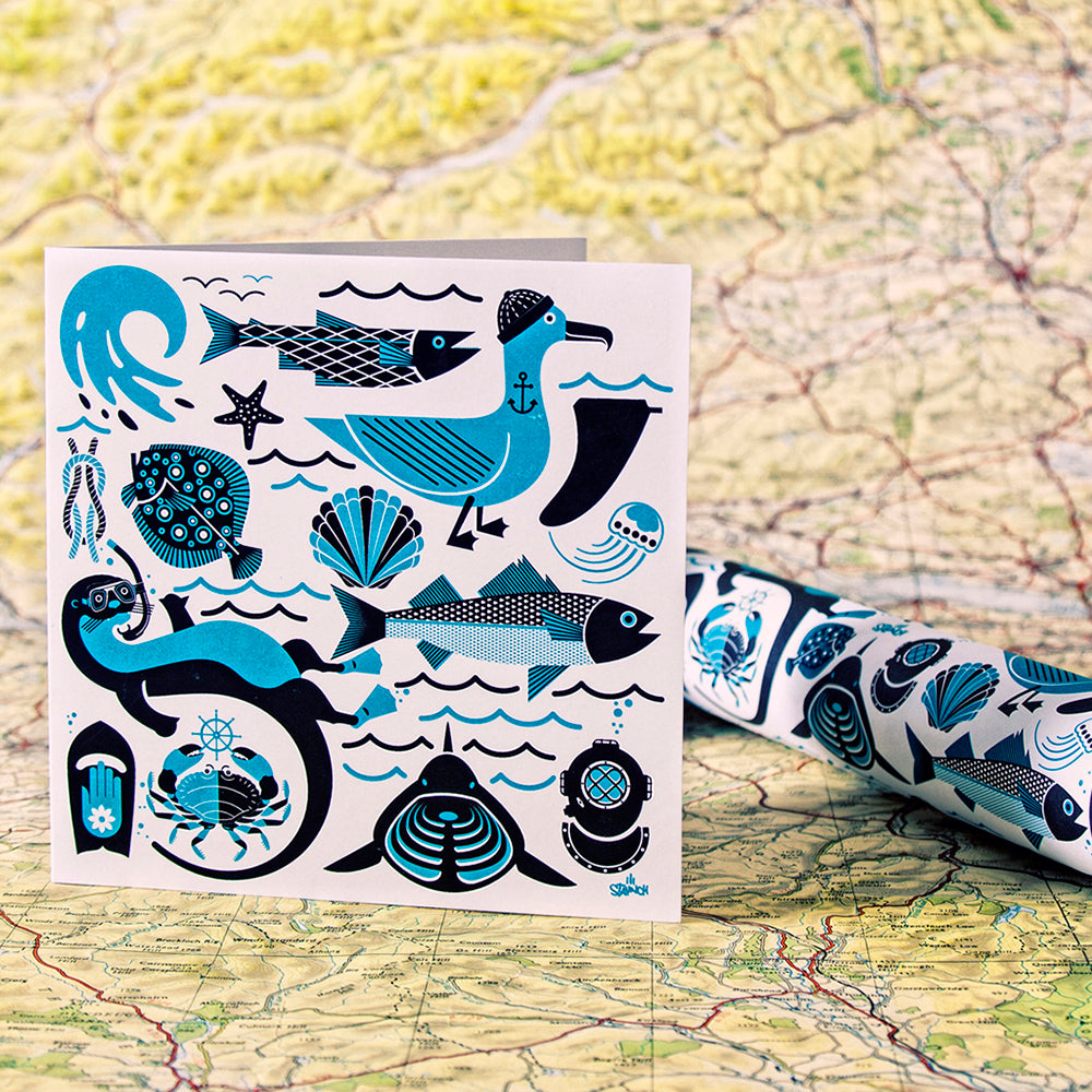 SEA LIFE WRAP & CARD SET