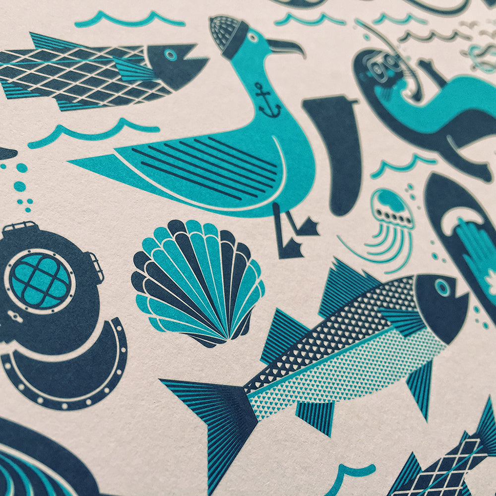 SEA LIFE WRAP & CARD SET