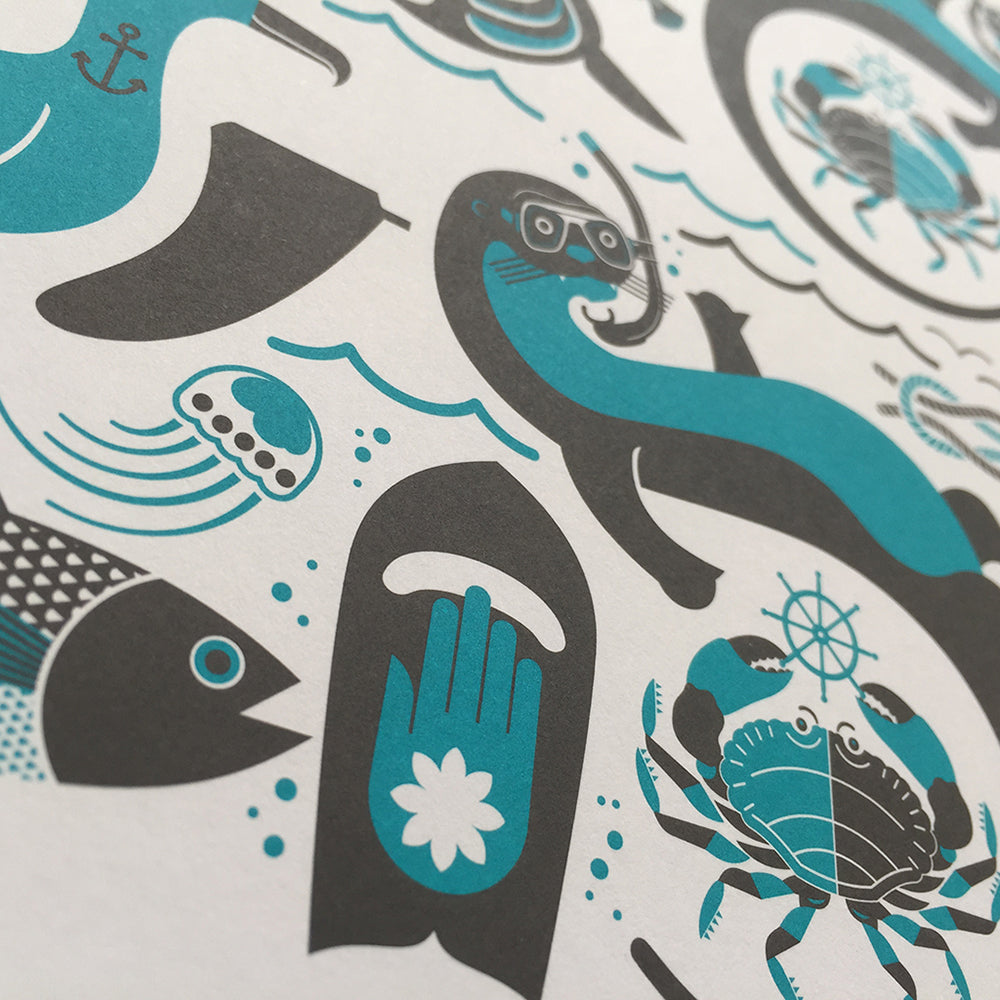 SEA LIFE WRAP & CARD SET